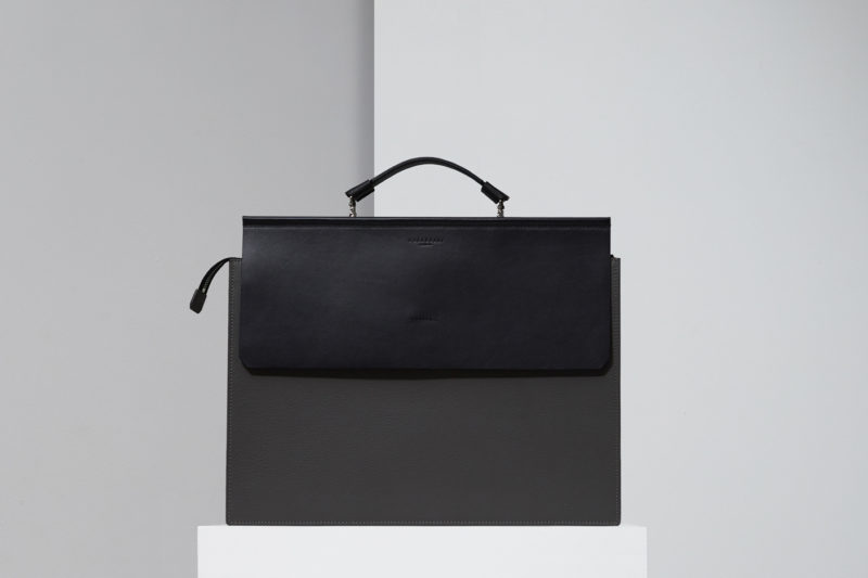createlab soufflet grey briefcase