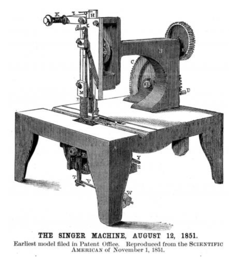 historic leather sewing machine