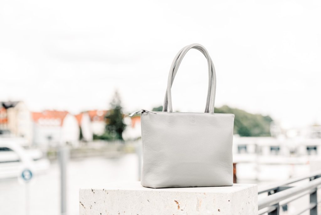 tote bag white minimalistic leather